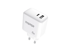 Faster - PD-45W USB-C Super Fast Charging Wall Charger QC 3.0A With PD Cable