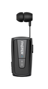 Faster - R12 Pro Retractable Bluetooth Headset Clip-on Earbuds
