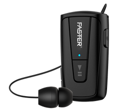 Faster - R12 Pro Retractable Bluetooth Headset Clip-on Earbuds